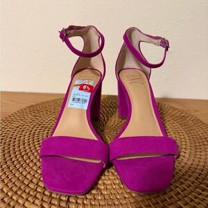 INC Vivid Magenta Ankle Strap Heels